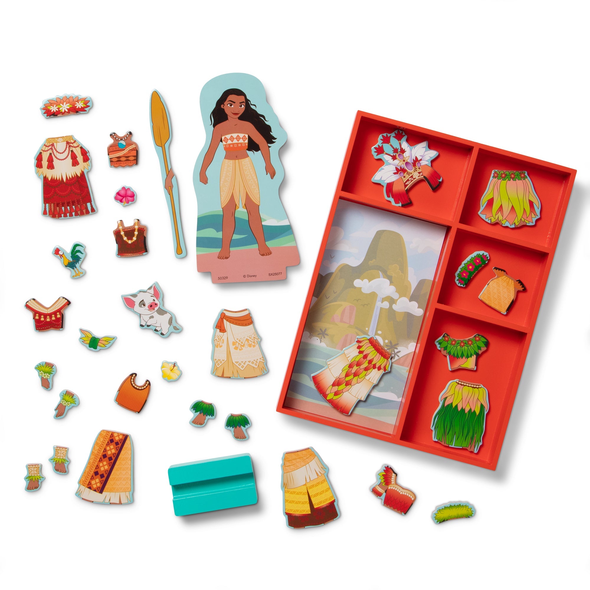 Disney Princess Moana Wooden Magnetic Dress-Up Play Set