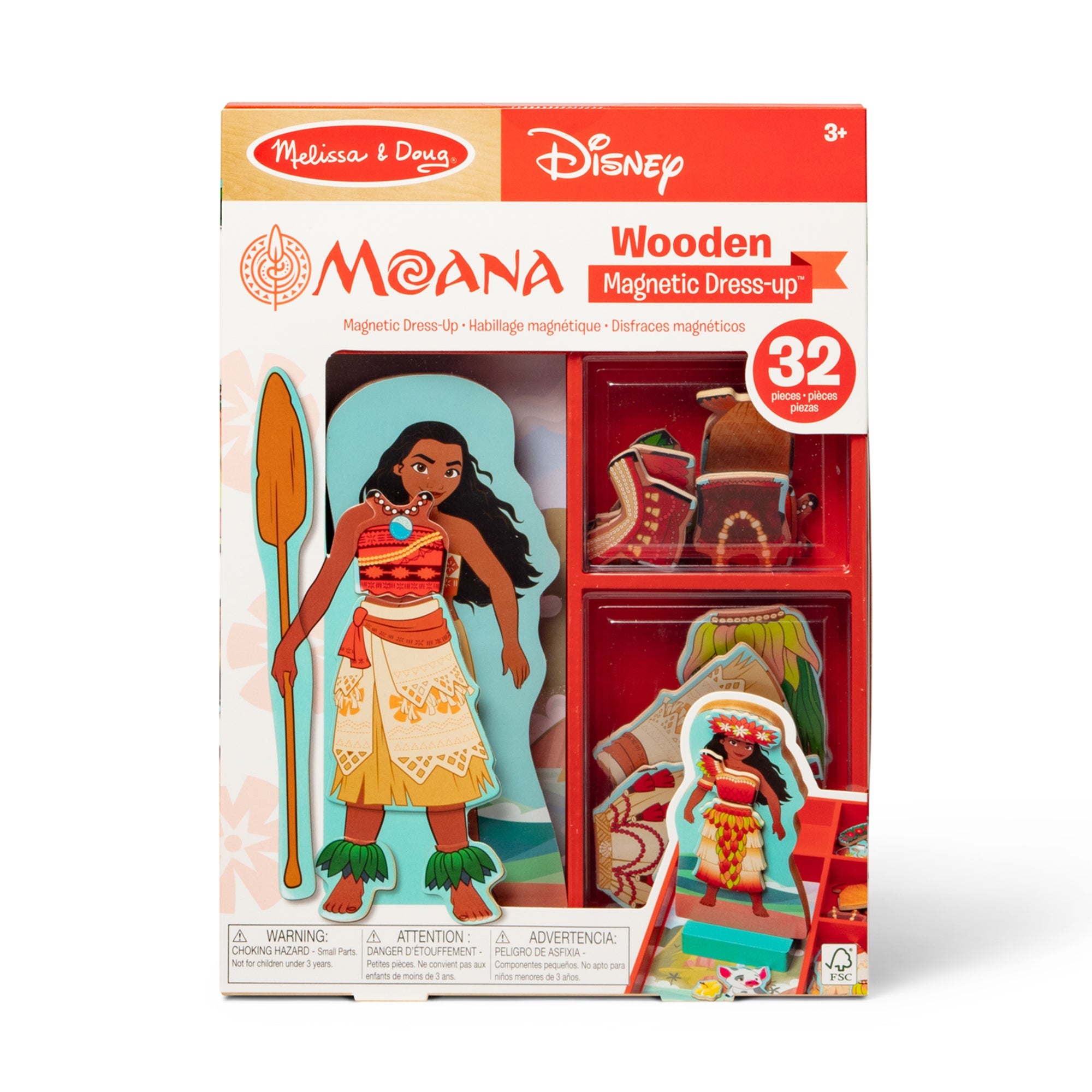 Disney Princess Moana Wooden Magnetic Dress-Up Play Set