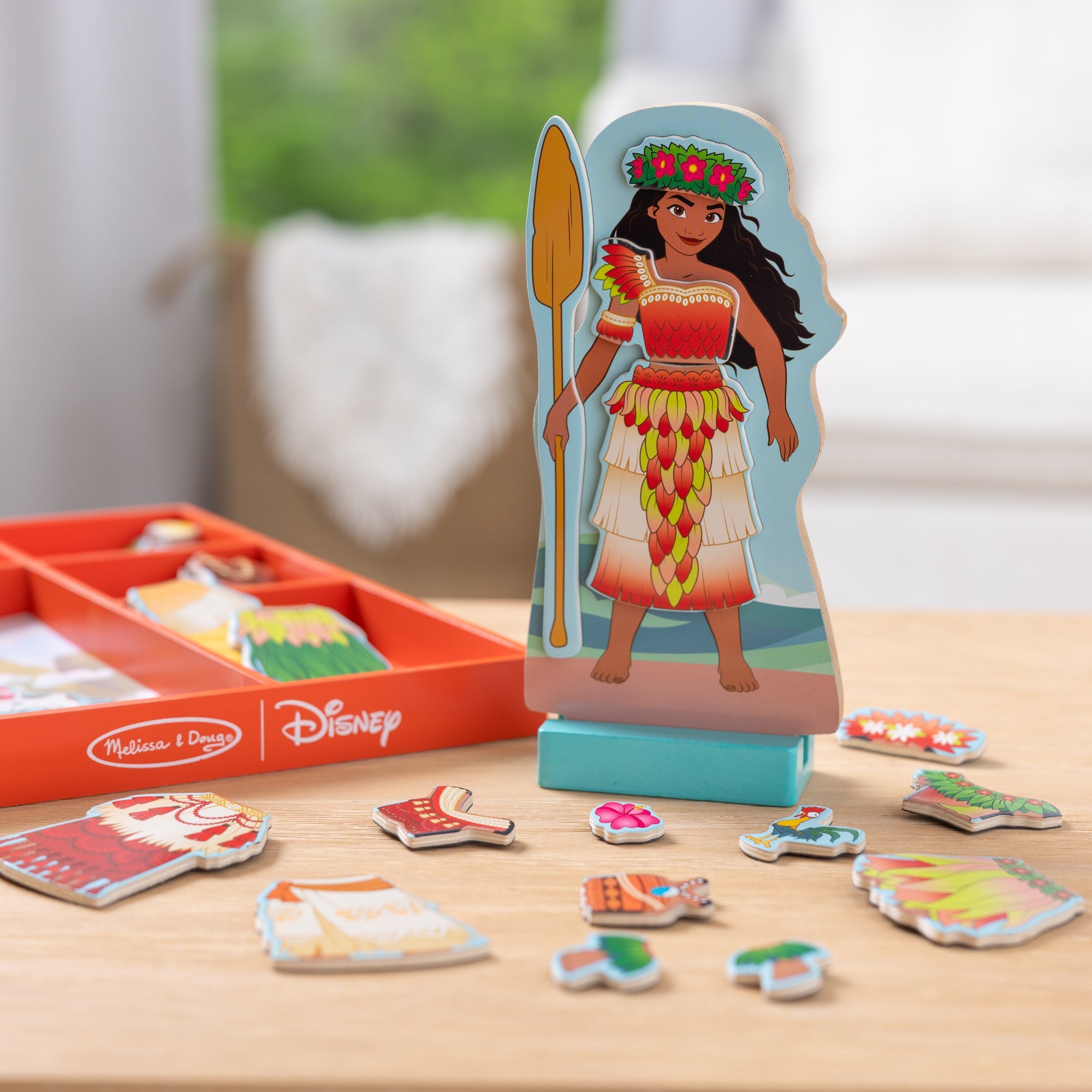 Disney Princess Moana Wooden Magnetic Dress-Up Play Set